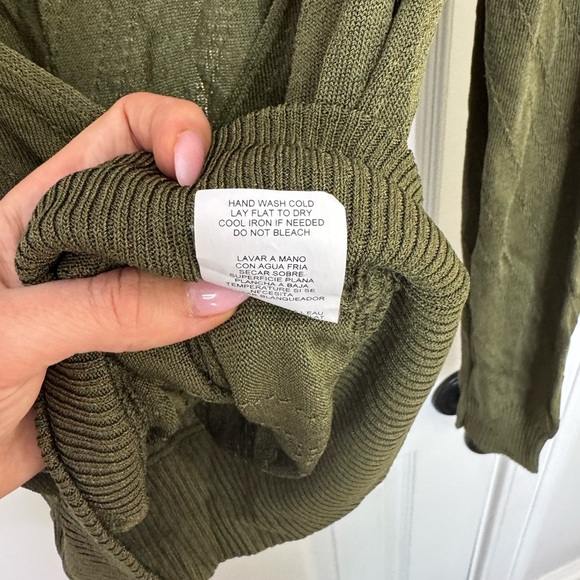 Bebe Olive Green Wrap Sweater - Picture 9 of 9